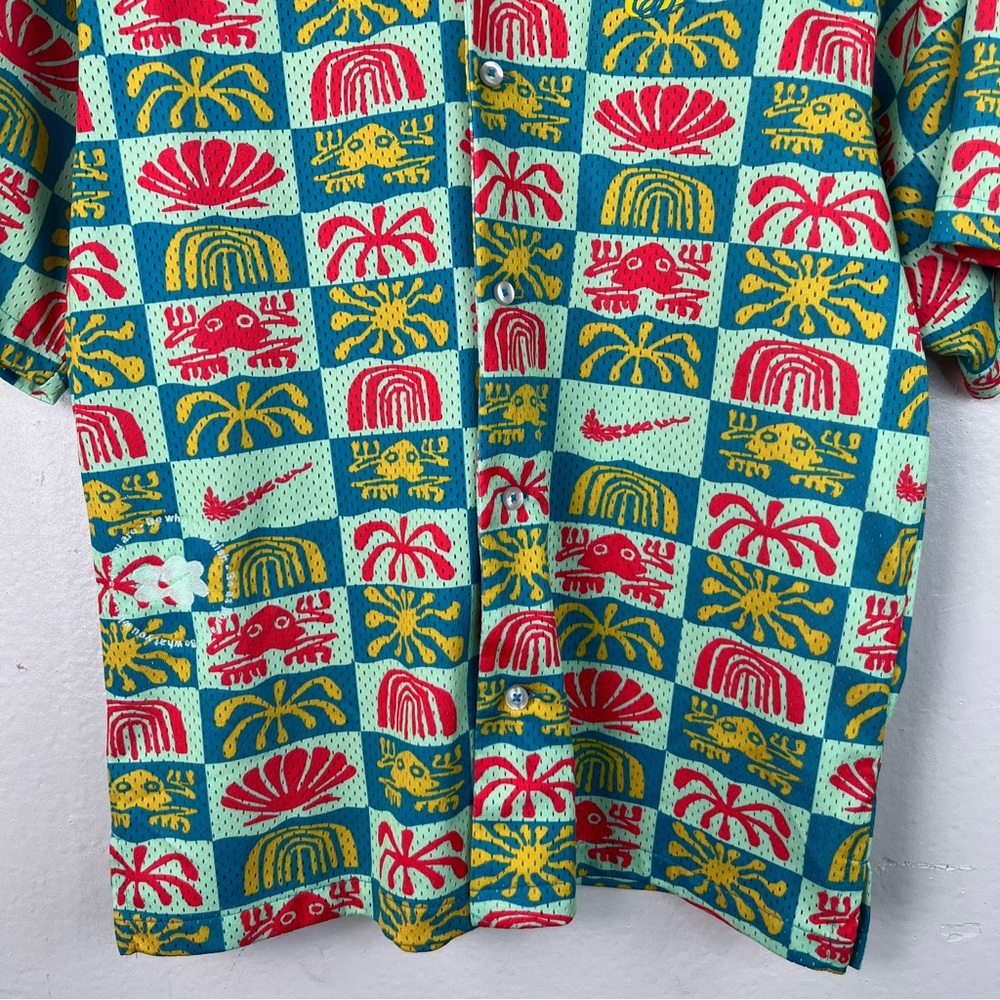 Nike Dri-FIT Men's Spring Button Down Mesh Top Mint - Picture 6 of 9